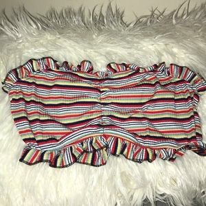 bandeau striped tank top.